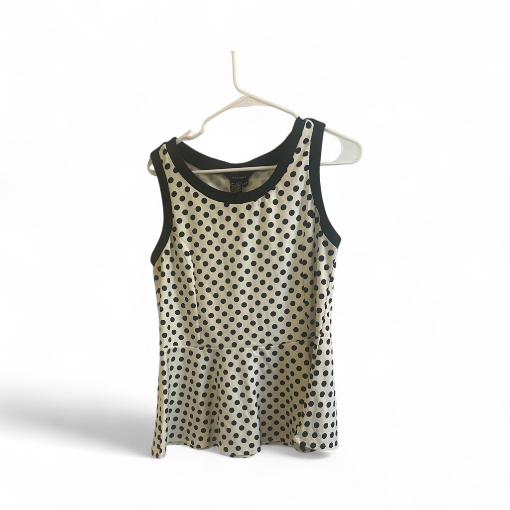 Jules & Leopold Black And White Polka Dot Tank Top
